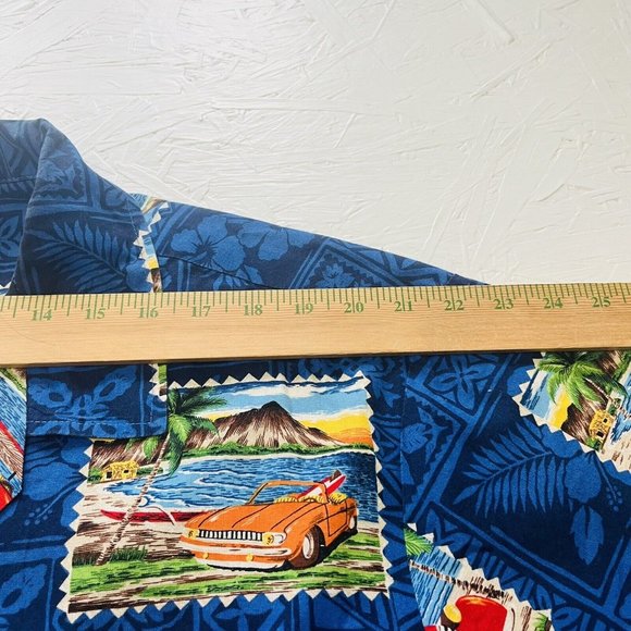 Hawaiian Vintage Collection SHIRT Mens Size XL Button up Cars And Beach Made USA - Picture 5 of 7